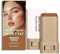 Stick For Cheeks Tint, Foundation Stick Beauty Balm Serum Boosted Skin Tint, Hydrating Face Concealer, Solid Tinted Serum, Long-Wear Lightweight Brightening Contour Sticks for Women (#03-Brown)