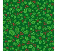 Stick & Go Repositionable Self Adhesive Dolls House Wallpaper 1:12 Scale (1 Sheet) - Christmas Holly & Berries - No. 213