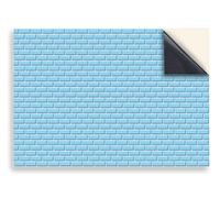 Stick & Go Repositionable Self Adhesive Dolls House Wallpaper 1:12 Scale (1 Sheet) - Light Blue Metro Tiles - No. 83