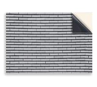 Stick & Go Repositionable Self Adhesive Dolls House Wallpaper 1:12 Scale (1 Sheet) - Light Grey Roof Tiles - No. 90