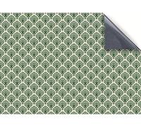 Stick & Go Repositionable Self Adhesive Dolls House Wallpaper 1:12 Scale (1 Sheet) - Victorian Green Rococo Wallpaper - No. 124