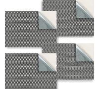 Stick & Go Repositionable Self Adhesive Dolls House Wallpaper 1:24 Scale (Set of 4 Sheets) - Victorian Flock Black Wallpaper - No. 123