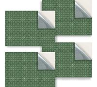 Stick & Go Repositionable Self Adhesive Dolls House Wallpaper 1:24 Scale (Set of 4 Sheets) - Victorian Green Tiles - No. 36