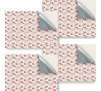 Stick & Go Repositionable Self Adhesive Dolls House Wallpaper 1:24 Scale (Set of 4 Sheets) - Vintage Floral Pink Wallpaper - No. 146