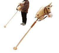 Stick Horses for Kids - Toddler Plush Stick Horse with Wood Wheels,Cartoon Stuffed Animals for Role-Play Boys Girls Toddler Preschoolers Birthday Christmas Party Indoor Outdoor Backyard