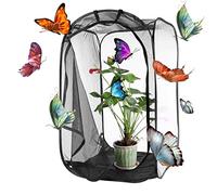 Stick Insect Enclosure 15.8x15.8x23.6inch Collapsible Butterfly Cage Transparent Insect Cage Net with Zipper and Handle Caterpillar Butterfly Habitat for Insects Raising Style 2, Houses