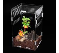 Stick Insect Enclosure Tarantula Jumping Spider Enclosure 12×12x20cm Transparent Acrylic Reptile Praying Mantis Enclosure Feeding Box for Lizard Snail Geckos Centipede Horned Frog Beetle
