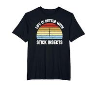 Stick Insect Shirt | Life is Better with Stick Insects T-Shirt, Men's Big and Tall, Black, 2X Tall