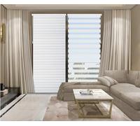 Stick- IT Day & Night Zebra Vision Roller Blind and Sizes (Daisy White, (W) 55cm x (H) 150cm)