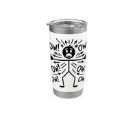 Stick Man Figure Pain Expression Humor Old Aching Guy Stainless Steel Insulated Tumbler
