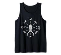Stick Man Figure Pain Expression Humor Old Aching Guy Tank Top