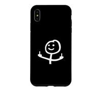 Stick Man Middle Finger BACKSIDE Funny Stickman Joke Case for iPhone XS Max