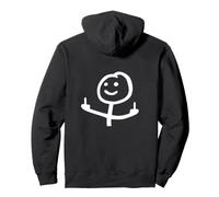 Stick Man Middle Finger BACKSIDE Funny Stickman Joke Pullover Hoodie