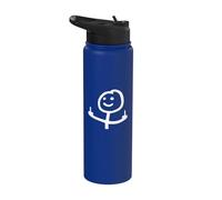 Stick Man Middle Finger Backside Funny Stickman Joke Stainless Steel Insulated Water Bottle