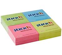 Stick N 21332 Sticky Note 76x76mm Neon - Assorted Colour (Pack of 12)