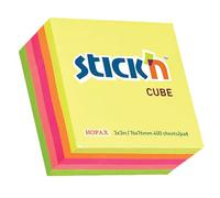 Stick N 76x76mm Neon Cube Sticky Note - Assorted Colour