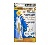 STICK N FIX Jewellery & Craft Glue Repair Mend Jewelry Ultra Strong Crystal Clear Finish Waterproof Repositionable
