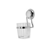 Croydex Tumbler & Holder, Silver Rust Free Stick 'N' Lock - QM291841