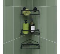 Stick n Lock 3 Tier Corner Shelves - Black
