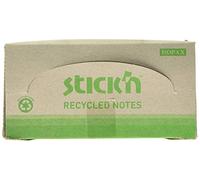 Stickn Stickn Repositionable Notes 76x76mm Recycled 100 Sheets Yellow (Pack 12)