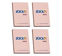 Stick’n Sticky Post Script Memo Pad Notes #2 76x51mm Pastel Pink Pack of 4 Pads Stick & Remove It