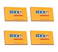 Stick’n Sticky Post Script Memo Pad Notes #5 76x127mm Neon Orange Pack of 4 Pads Stick & Remove It