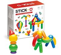 Stick-O Basic 30-Piece Magnetic Building Blocks Toy. Funky, Chunky, Grippy Pieces Perfect For Preschool Hands., Rainbow, 901003