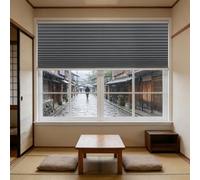 Stick on Blinds 80 x 296 cm Stick On, with Clips, Quick Fix and Easy to Install, Blackout, Privacy Protection, No Screws Pleated Blinds for Windows, Doors, Terraces, Grey
