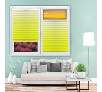 Stick On Blinds for Windows 60 x 90 cm Pleated Window Shades, No Drilling Door Blinds Quick Fix and Easy to Install for Bedroom Bathroom Kitchen, Yellow