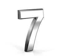 Stick On Door Numbers, 3 Inch 3D Mailbox Numbers, Self Adhesive House Numbers Plaques, Door Numbers for House, Apartment, Mailbox, Hotel, Office, Room, Courtyard, Cafe (7, Silver)
