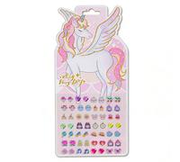 Stick On Earrings, 3D Self-Adhesive Princess Glitter Craft Crystal Stickers, Earring Stickers Nail Sticker DIY Art Decal Party Bag Fillers Decor for Birthday Gift (Unicorn-1)