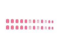 Stick on Gel Nails Solid Color Powder Bright Color Wear Nail Europe And The United States Wind Sweet Nail Product Nail Tablets 24 Pieces 2ML Nails Glue on (One Size)