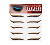 Stick On Glitter Eyeliner Strips - Self-Adhesive Eye Makeup, Instant Shine Stencil | Waterproof Cosmetic Tape, Bold Style Accent, Beauty Layer, Reusable Lash Enhancer for Party Looks