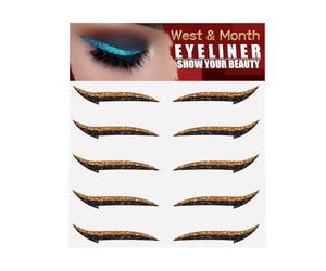 Stick On Glitter Eyeliner Strips - Self-Adhesive Eye Makeup, Instant Shine Stencil | Waterproof Cosmetic Tape, Bold Style Accent, Beauty Layer, Reusable Lash Enhancer for Party Looks