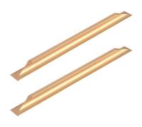 Stick on Handles 2 Pcs Self-Adhesive Wardrobe Door Pull Handles Gold Cupboard Pulls Aluminum Alloy Drawer Handles for Bedroom Dresser (Length 400mm)