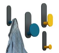 Stick on Hooks, Adhesive Hooks for Hanging - Waterproof Heavy Duty Wall Mounted Shower Hooks 4 Pieces Removable Sticky Hook Strong Adhesive Wall Hangers for Bathroom Kitchen Host