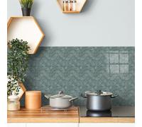 Stick on Kitchen Tiles 17x23 cm Retro Blue Geometry Peel and Wall Waterproof PVC for Fireplace Surround Furniture Decoration Tile Stickers Backsplash 10 Pcs