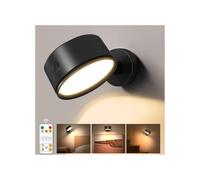 Stick on LED Rechargeable Wall Lights Indoor with 5000mAh Battery Operated, Wireless Wall Sconces with 3 Color Modes 360° Rotate Dimmable, Battery Wall Lamp with Touch & Remote for Bedroom Living Room