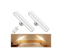 Stick on LED Rechargeable Wall Lights Indoor with 6000mAh Battery Operated, 2 Pack Wireless Wall Sconces with 3 Color Modes 360° Rotate Dimmable, Battery Wall Lamp with Touch & Remote for Living Room