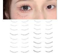Stick On Lower Eyelash Tattoo Stickers, Lower Lash False Eyelashes, Ladies Lower Eyelash Stickers, Waterproof and Long Lasting, Quick and Convenient Beauty Tool(Color:2Pcs-D)