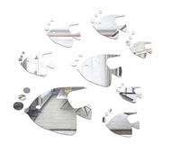 Stick on Mirrors for Walls Sea Animals Fishes Theme Acrylic Wall Decor Stickers Removable Dog DIY Sticky Mural Stickers Decals for Living Room Kid Baby Bedroom Bathroom Adhesive (B-Silver, One Size)