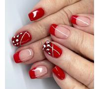 Stick On Nails Acrylic Party Nails Art Short Square Leopards Glossy Finish Full Covers Designs For Fashion Ladies 24Pcs Quick Manicure Solution