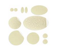 Stick-On Repair Patches for Down Jackets, 11 Pcs, Light Beige Off White | 30+ colours, self-adhesive nylon polyester, tear-cold-heat resistant, pre-cut, fix puffer coats, sleeping bags, pvc, no sew