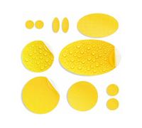 Stick-On Repair Patches for Down Jackets, Tents, 11 Pcs, Waterproof, Yellow | 30+ colours, self-adhesive nylon polyester, tear-cold-heat resistant, pre-cut, fix puffer coats, sleeping bags, pvc, no sew