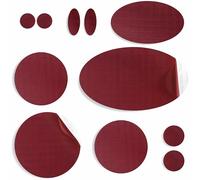 Stick-On Repair Patches for Jackets, Tents, 11 Pcs, Waterproof, Burgundy