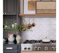 Stick on Tiles 17x23 cm Purple Pink Geometry Tile Stickers Waterproof Oilproof PVC Self Adhesive Wall Cabinet Fireplace Bathroom Kitchen Home Decor 5 Pcs