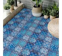 Stick on Tiles 30x240 cm Morocco Dark Blue Tile Stickers Waterproof PVC Stick on Bathroom Tiles for Fireplace Surround Cabinet Wall Kitchen Home Decor 1 Pcs