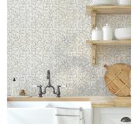 Stick On Tiles Beige Leaves Brown Kitchen Tile Stickers Peel and Stick Bathroom Floor Tiles Durable Waterproof Oil-Proof for Stairs Removable Self Adhesive Floor Tile 20x20cm/10 Pcs