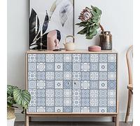 Stick on Tiles Duck Egg Blue Modern Tile Stickers PVC Self Adhesive Wall Tiles Heat Resistant Tile Stickers for Kitchen Bathroom Waterproof Peel and Stick Floor Tiles Tile Paint 10x10cm