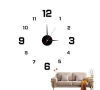 Stick On Wall Clock - Acrylic 15x4x10cm | DIY Silent Non-Ticking Wall Clock with Glow Numbers, Easy Peel Sticker, Home Office Bedroom Decoration | Living Room, Study, Gift, Modern